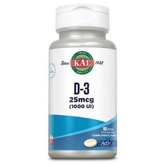 KAL D3 25mcg Vitamins 100 Softgels