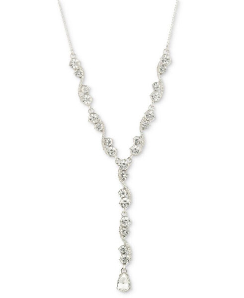 Crystal Lariat Necklace, 16" + 3" extender