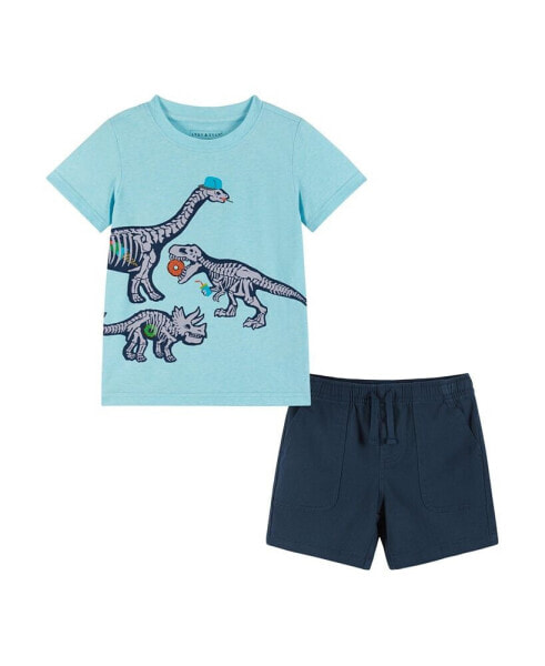 Toddler Boys Toddler/Child Dino Graphic Tee & Ripstop Shorts Set