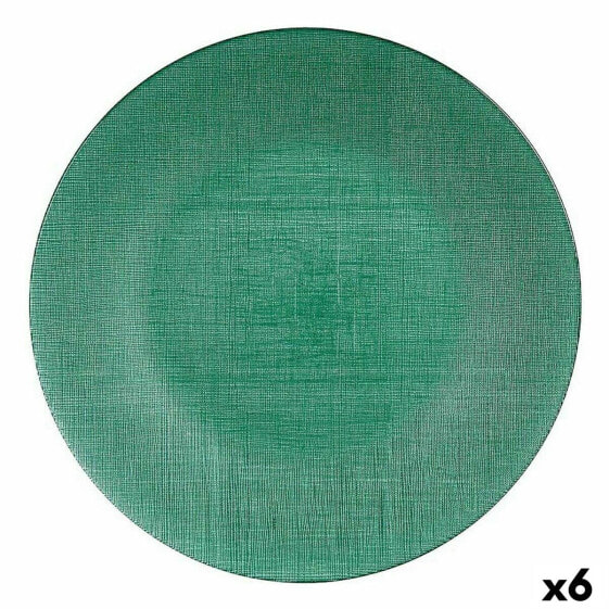 Плоская тарелка Зеленый Cтекло 32,5 x 2,5 x 32,5 cm (6 штук)