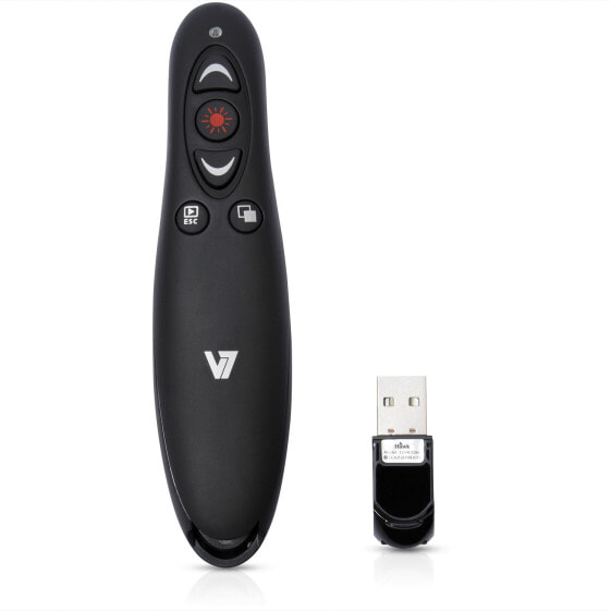 V7 Professional Wireless Presenter - RF - USB - 10.6 m - Black