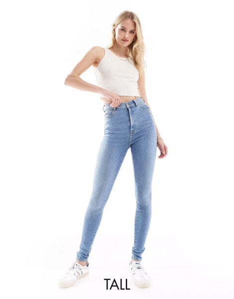 Dr Denim Tall Moxy high stretch high waist skinny jeans in cape light used