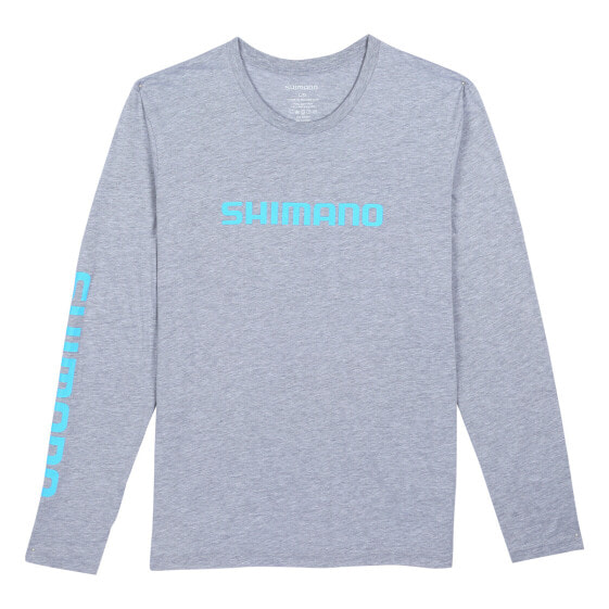 Shimano Long Sleeve Cotton Tee Color - Gray Size - SM (ATEERSLSSGY) Fishing