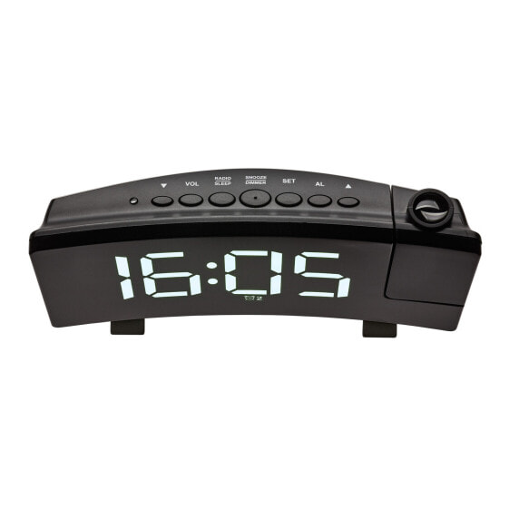 TFA Dostmann 60.5015.02, Quartz alarm clock, Black, Plastic, FM, 76 - 108 MHz, Buttons