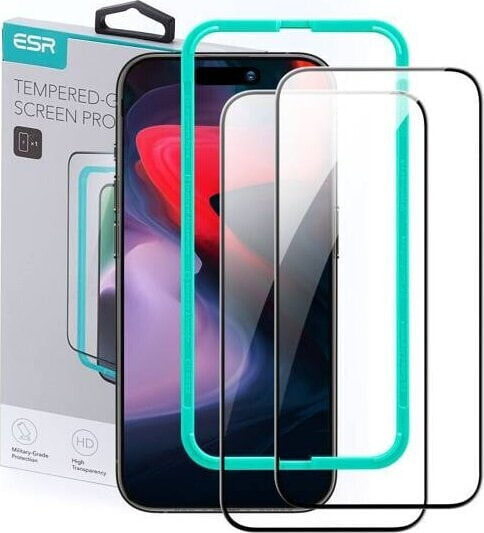 ESR SZKŁO HARTOWANE ESR TEMPERED GLASS 2-PACK IPHONE 15 PRO BLACK