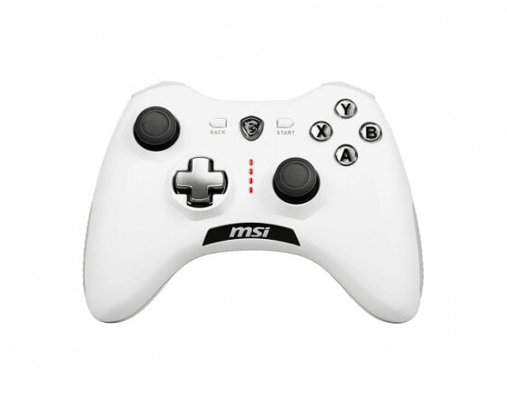 MSI FORCE GC20 V2 WHITE Gaming Controller 'PC and Android ready - Wired - adjustable D-Pad cover - Dual vibration motors - Ergonomic design - detachable cables' - Gamepad - Android - PC - Back button - D-pad - Macro button - Power button - Start button - Turb