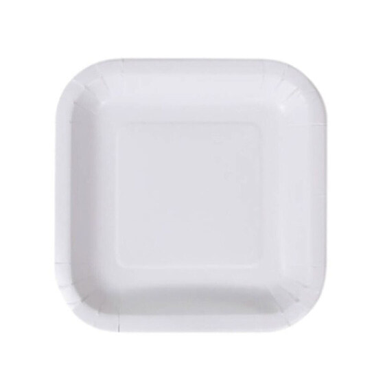 Набор посуды Algon Белый Картон Одноразовые 20 cm Квадратный 100 штук