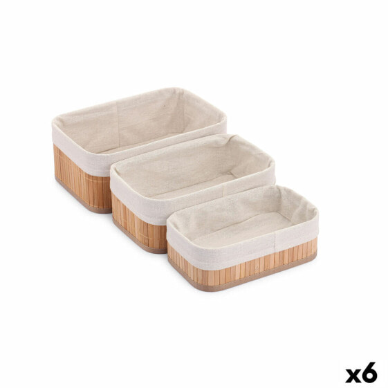 Set of Baskets Confortime Natural Bamboo (3 Pieces) (6 Units)