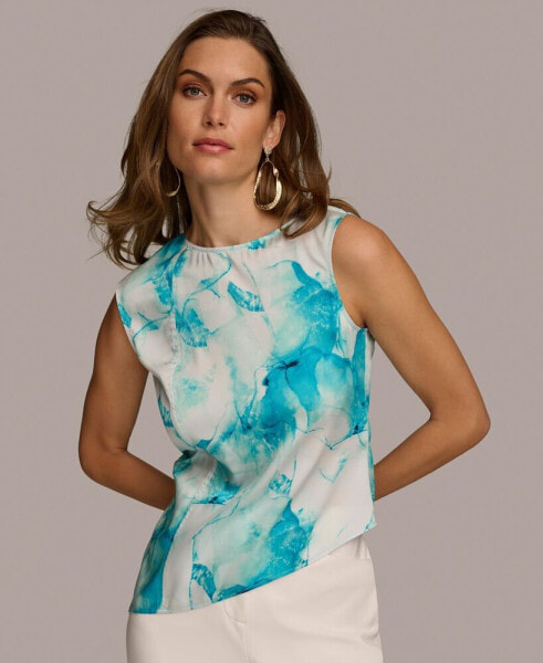 Women's Printed Asymmetrical-Hem Tank