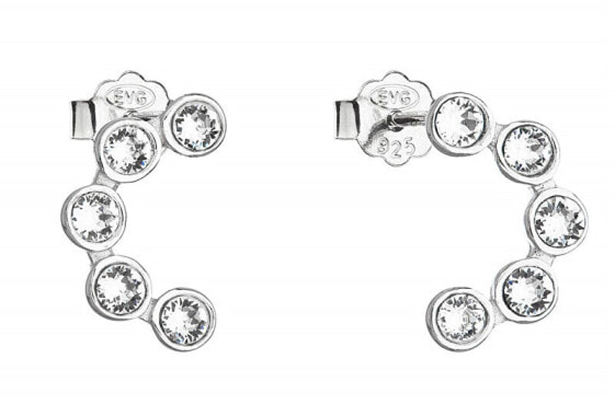 Timeless silver earrings with Swarovski crystals 31258.1
