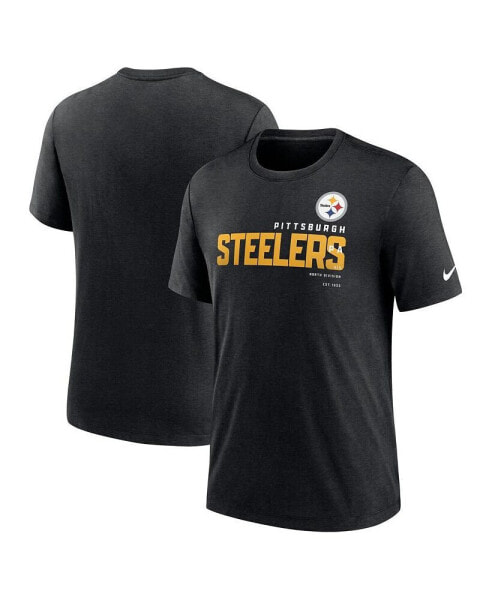 Men's Heather Black Pittsburgh Steelers Team Tri-Blend T-shirt