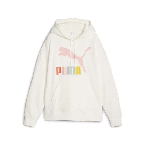 Puma Classics Logo Pullover Hoodie Womens White Casual Outerwear 62284465