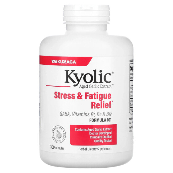 Витаминный комплекс для нервной системы Kyolic Aged Garlic Extract, Stress & Fatigue Relief, Formula 101, 300 капсул