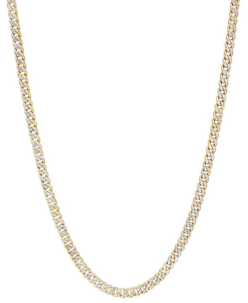 Double-Sided Cuban Link 22" Chain Necklace in 10k Two-Tone Gold