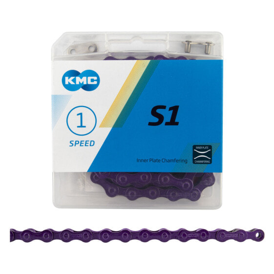 KMC S1 Chain - Single Speed 1/2" x 1/8", 112 Links, Purple