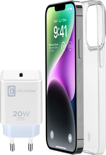 Cellular Line Cellularline Starter Kit Charger+Case f. iPhone 14 Plus, Trans