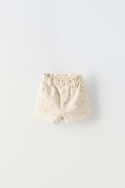 Paperbag twill bermuda shorts
