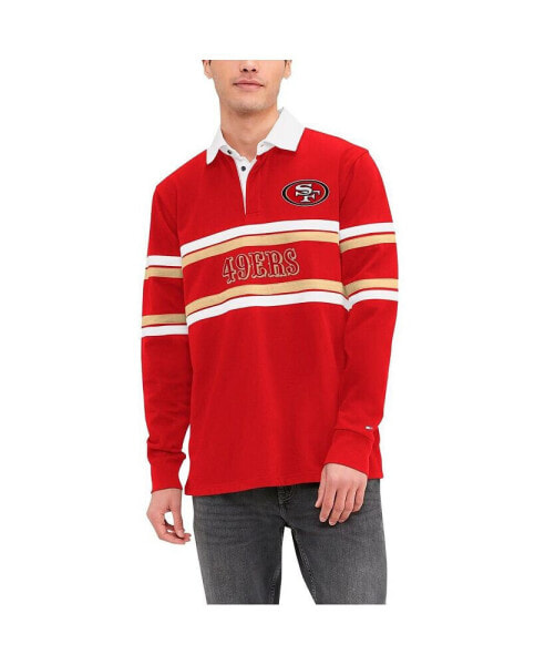 Men's Scarlet San Francisco 49ers Cory Varsity Rugby Long Sleeve T-shirt