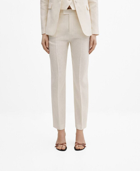 Women's 100% Linen Suit Trousers