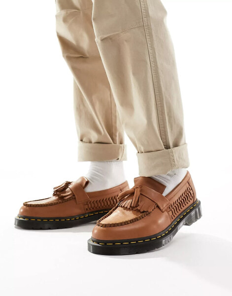 Dr Martens Adrian woven tassel loafers in tan