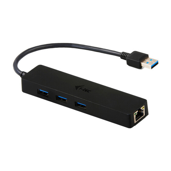 i-tec Advance USB 3.0 Slim HUB 3 Port + Gigabit Ethernet Adapter - USB 3.2 Gen 1 (3.1 Gen 1) Type-A - RJ-45 - USB 3.2 Gen 1 (3.1 Gen 1) Type-A - Black - 0.17 m - Gigabit Ethernet - IEEE 802.3 - IEEE 802.3ab - IEEE 802.3az - IEEE 802.3u