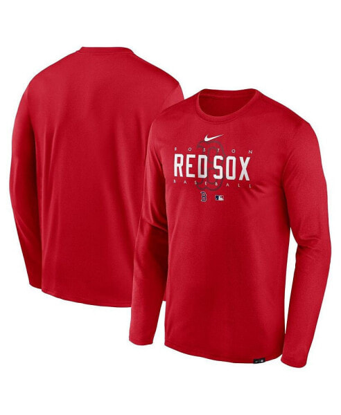 Men's Red Boston Red Sox Authentic Collection Team Logo Legend Performance Long Sleeve T-shirt