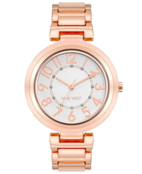 Women's Quartz Rose Gold-Tone Alloy Link Bracelet Watch, 36mm