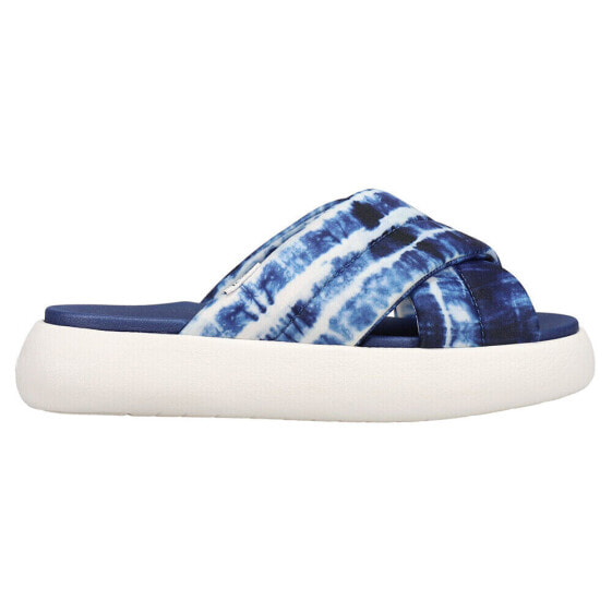 TOMS Alpargata Mallow Cro Tie Dye Platform Womens Blue Casual Sandals 10017858T