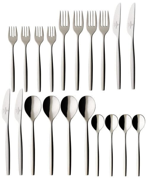 Metro Chic Flatware Stainless Steel 20 Piece Set, Service For 4
