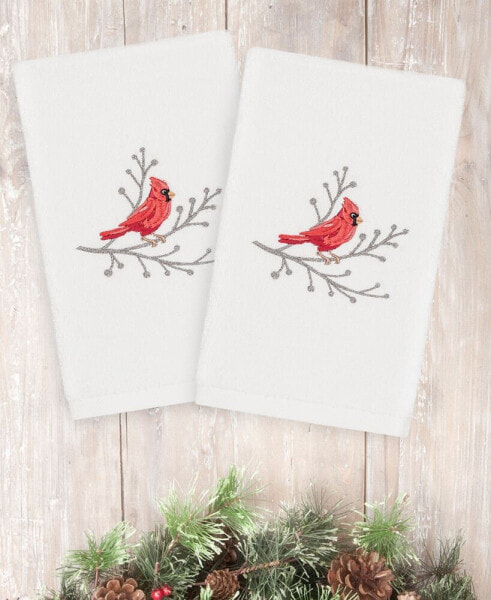 Christmas Cardinal 100% Turkish Cotton 2-Pc. Hand Towel Set
