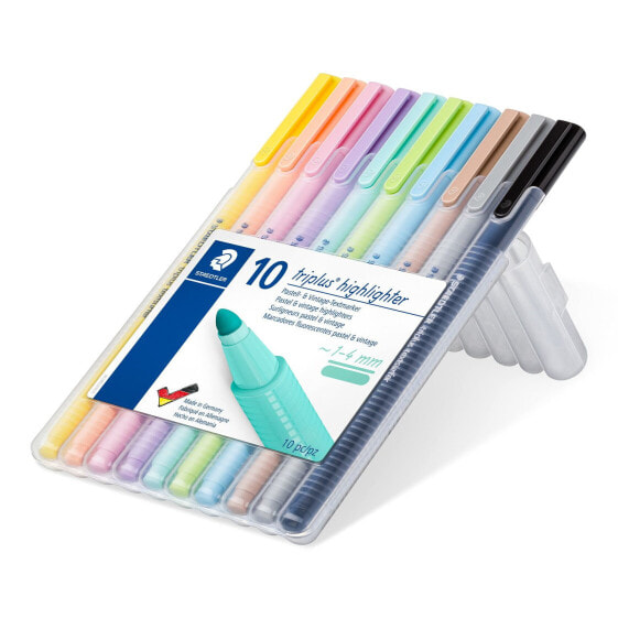 STAEDTLER 362 C - 10 pc(s) - Black - Brown - Light Blue - Light grey - Lime - Mint - Peach - Pink - Violet - Yellow - Bullet tip - Polypropylene (PP) - 1 mm - 4 mm