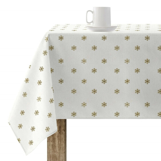 Stain-proof resined tablecloth Belum Snowflakes Gold 140 x 140 cm