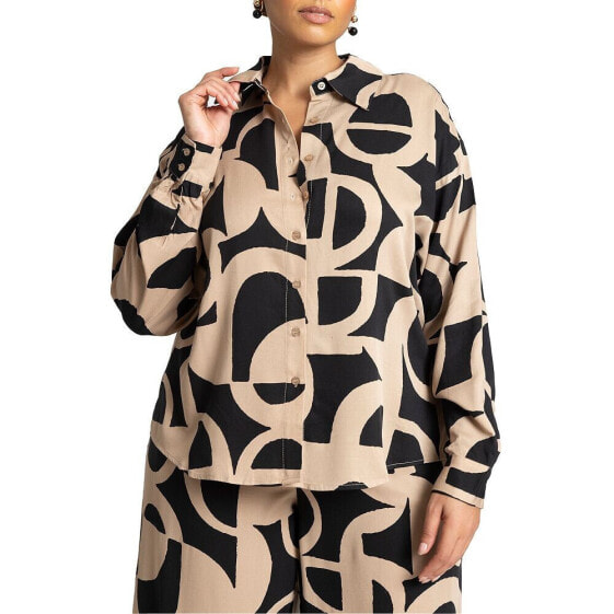 Plus Size Printed Button Down