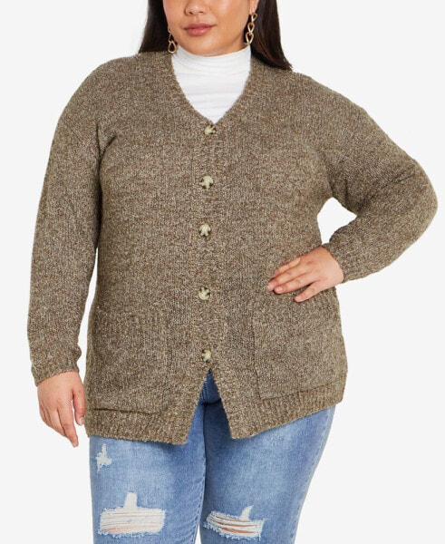 Plus Size Amber Boucle Cardigan Sweater