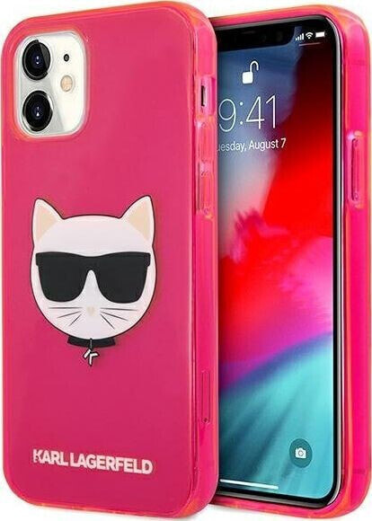 Karl Lagerfeld Karl Lagerfeld KLHCP12SCHTRP iPhone 12 mini 5,4" różowy/pink hardcase Glitter Choupette Fluo