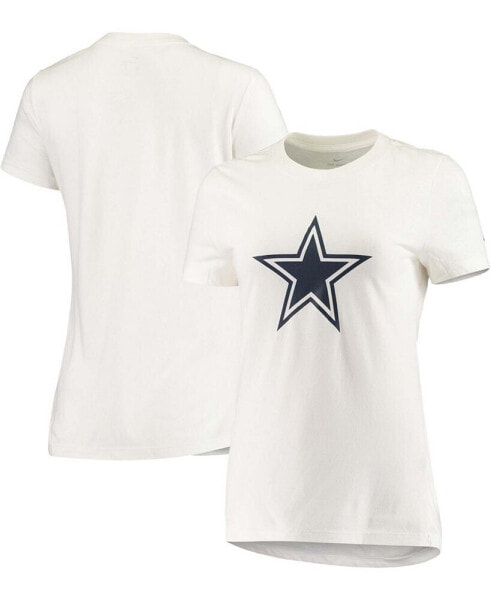 Women's White Dallas Cowboys Logo Essential T-shirt