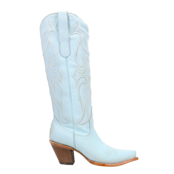 Corral Boots Tall Embroidered Snip Toe Cowboy Womens Blue Casual Boots Z5254