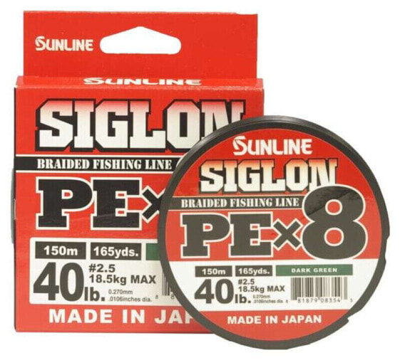 Sunline Siglon PEx8 8-Strand Braided Line, 40lb, 165yd, Dark Green