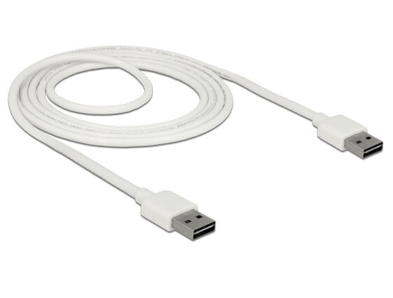 Delock 85194 - 2 m - USB A - USB A - USB 2.0 - Male/Male - White