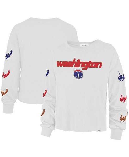 Women's '47 White Washington Wizards 2021/22 City Edition Call Up Parkway Long Sleeve T-shirt