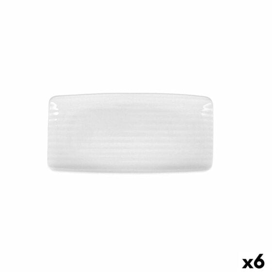 поднос для закусок Ariane Artisan Керамика Белый 30 x 15 cm (6 штук)
