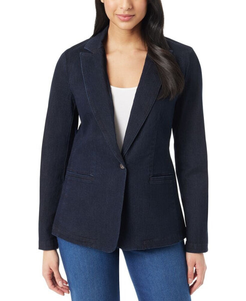 Women's Denim One-Button Blazer