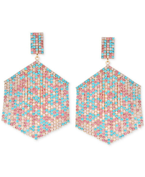 Mixed Stone Hexagon Chandelier Earrings