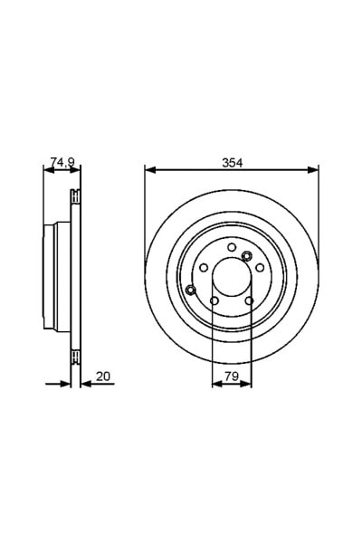 Fren Diski, Arka, [354 / 20-17 Mm]--0986479479--land Rover Group