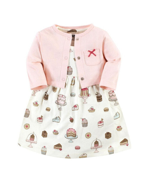 Baby Girls Cotton Dress and Cardigan Set, Sweet Bakery