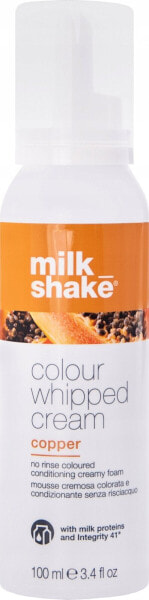 Milk Shake Milk Shake, Colour Whipped Cream, Organic Fruit Extracts, Hair Colour Leave-In Mousse, Copper, 100 ml For Women