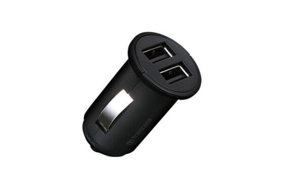 Transcend Dual USB Car Lighter Adapter - DC adapter - Black - 8 m - 12 - 24 V - 5 V - 2.4 A