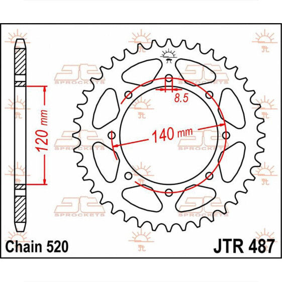 JT SPROCKETS 520 JTR487.37 Steel Rear Sprocket