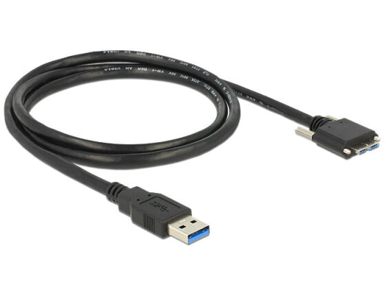 Delock 1m USB 3.0 - 1 m - USB A - Micro-USB B - USB 3.2 Gen 1 (3.1 Gen 1) - Male/Male - Black
