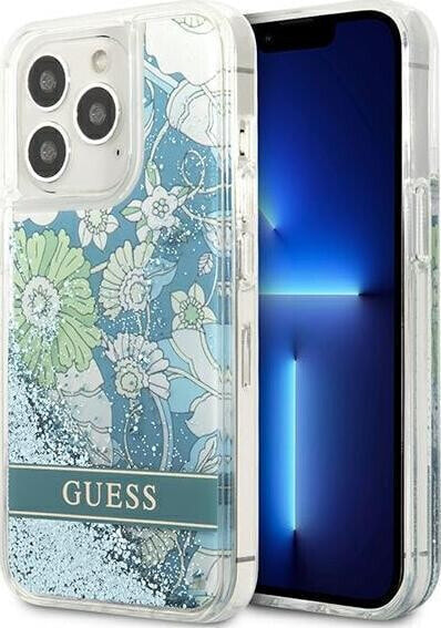 Guess Guess GUHCP13XLFLSN iPhone 13 Pro Max 6,7" zielony/green hardcase Flower Liquid Glitter